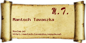 Mantsch Tavaszka névjegykártya